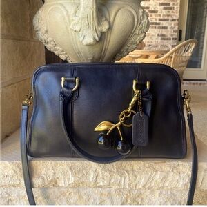 Coach Vintage Black Leather Beaumont Satchel Crossbody Bag